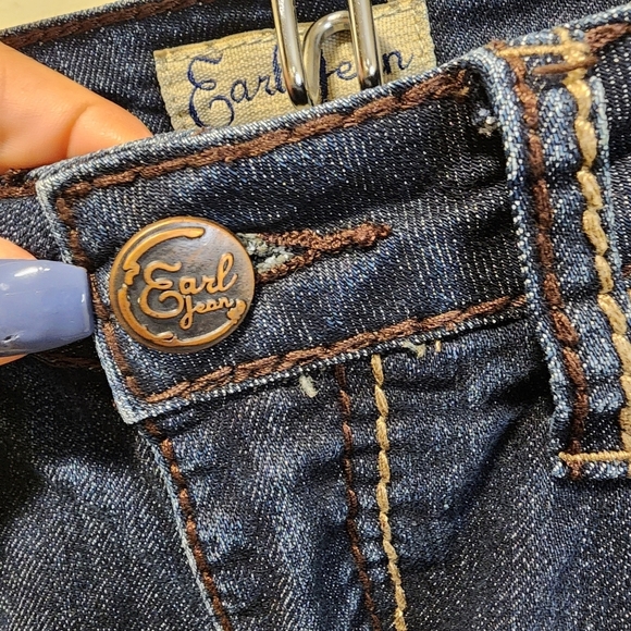 EARL JEANS Women Studded Washed blue Straight legs size 4 - Picture 5 of 11